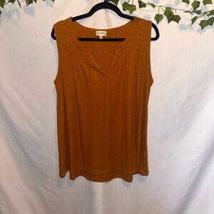 Wonderly Sleeveless Tank Top in Mustard Gold